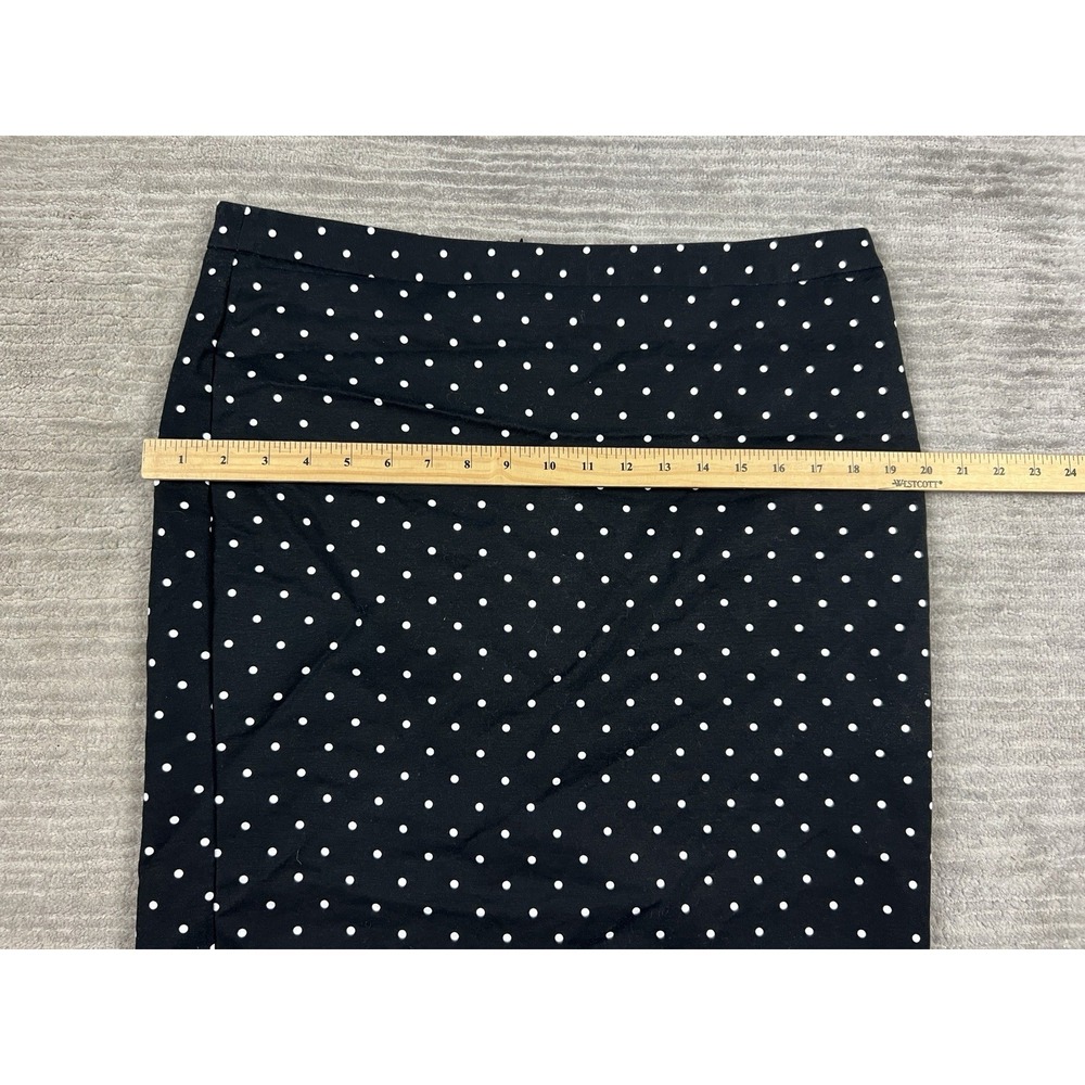 Liz Claiborne Skirt Womens 14 Black Polka Dot Lined‎ Cotton Blend Knee Length - Picture 5 of 12